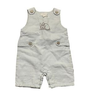 Elegant Baby 6-9M Bunny Romper Neutral Embroidered Sleeveless Outfit Beige